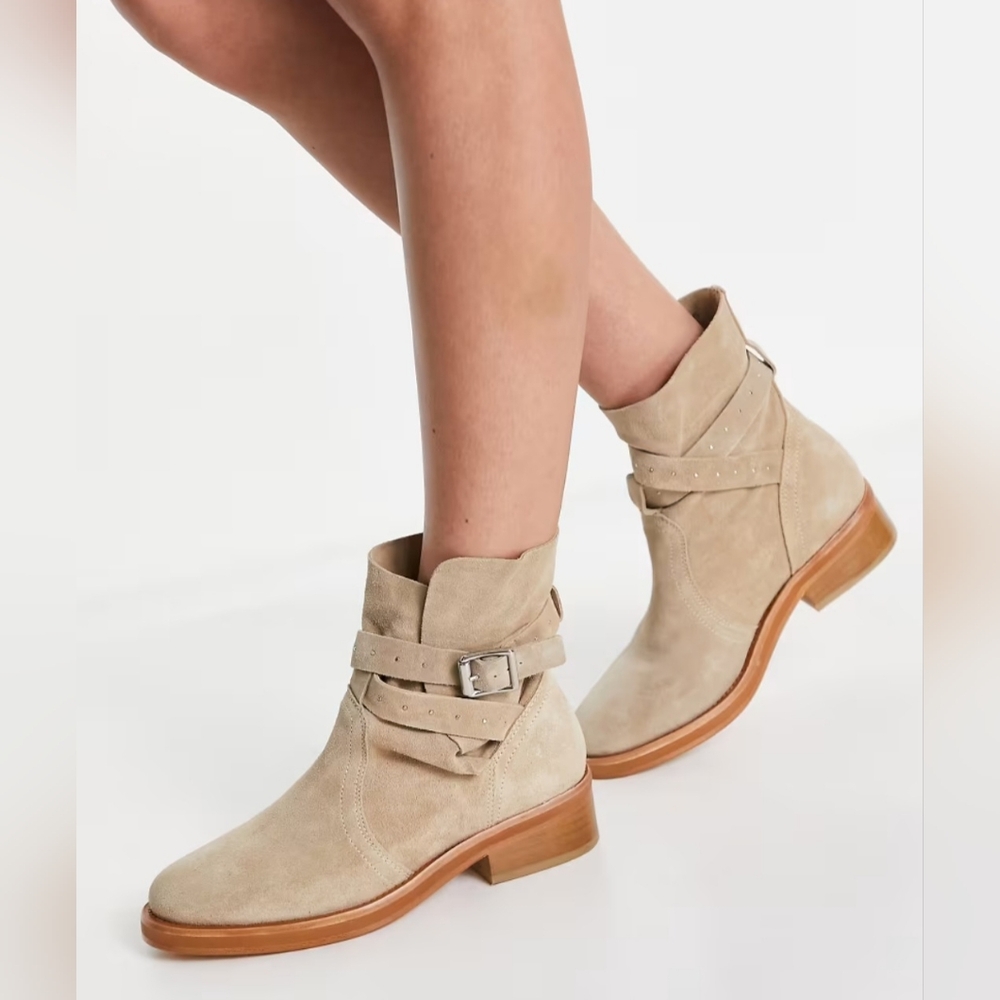 Allsaints Carla Suede Stud Strap Buckle